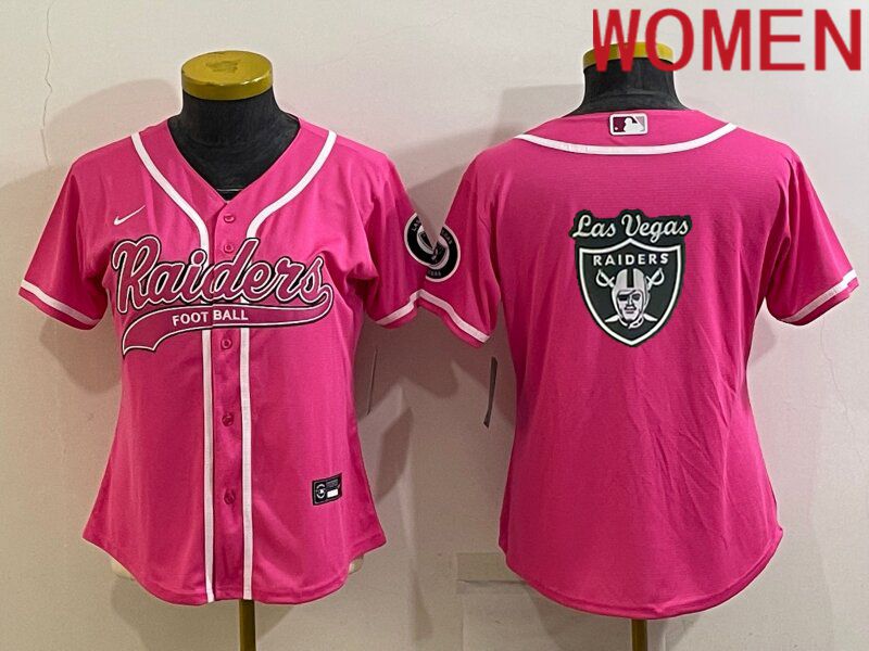 Women Oakland Raiders Blank Pink 2022 Nike Co branded NFL Jersey->carolina panthers->NFL Jersey